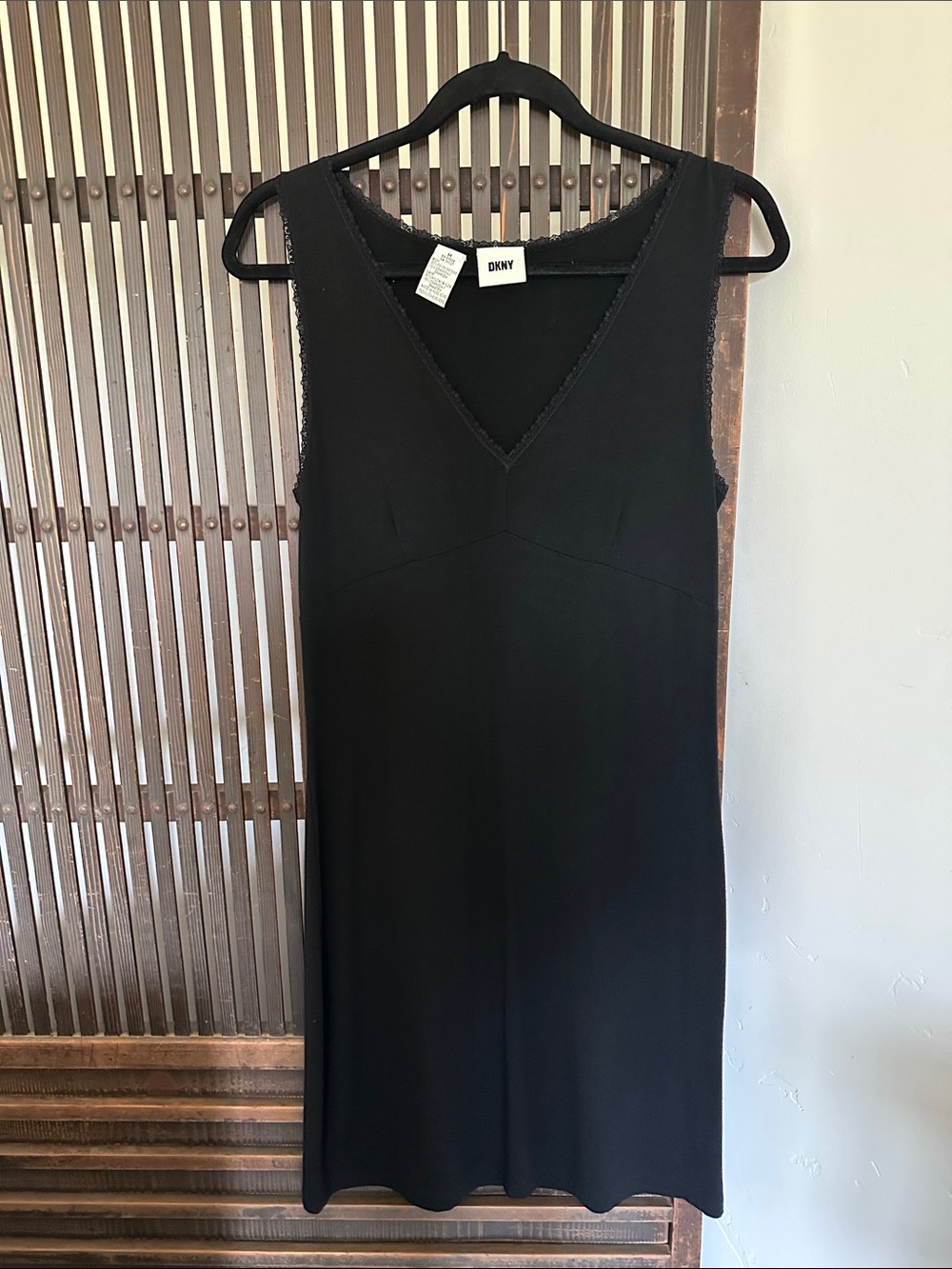 DKNY Black Sleeveless V-Neck  Dress